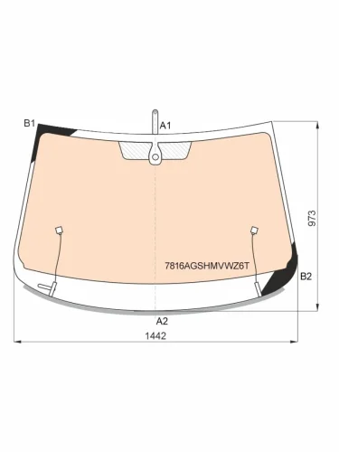 Стекло лобовое (Обогрев полный Датчик дождя Молдинг) Skoda Octavia 16-20