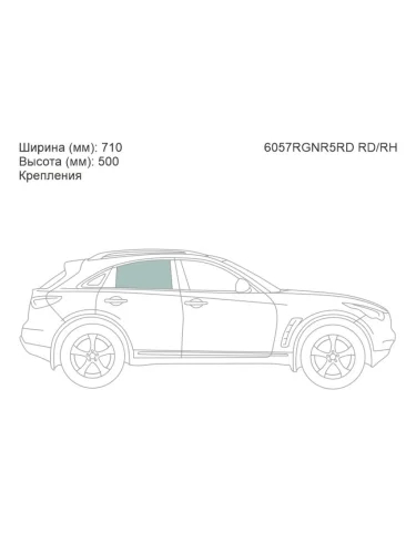 Стекло боковое опускное (Сзади Справа Цвет зеленый Крепления) Infiniti FX35 08-12  FX30d 10-12 