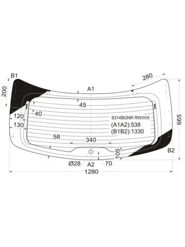 Стекло заднее (Цвет зеленый Обогрев) Opel Antara 06-15  Saturn Vue 07-10