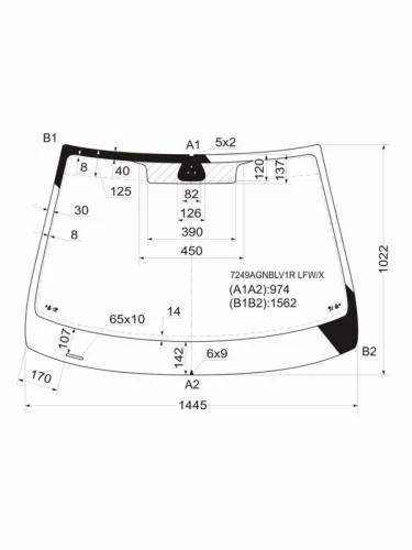 Стекло лобовое Renault Laguna 00-08