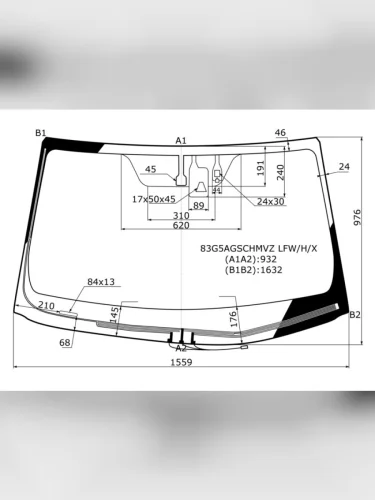 Стекло лобовое (Обогрев щеток Камера Датчик дождя) Toyota Highlander 13-17