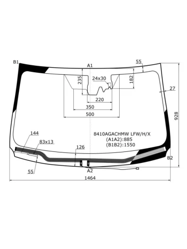Стекло лобовое (Обогрев щеток Камера Датчик дождя) Toyota RAV4 (XA40) 12-19