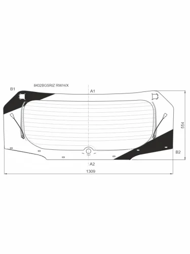 Стекло заднее (Цвет зеленый Обогрев Молдинг) Toyota RAV4 (XA50) 18-  Wildlander 19-