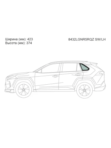 Стекло кузова боковое (не опускное) (Слева Цвет зеленый Молдинг) Toyota RAV4 (XA50) 18-  Wildland