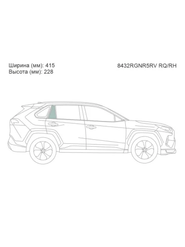 Стекло форточки (Сзади Справа Цвет зеленый) Toyota RAV4 (XA50) 18-  Wildlander 19-