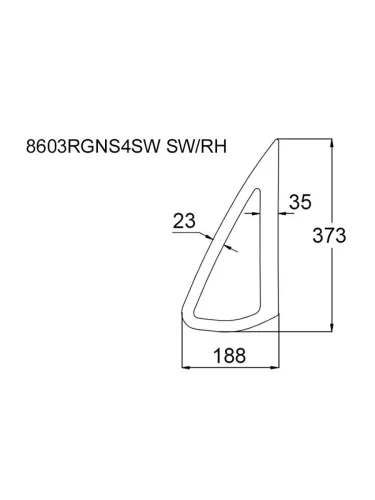 Стекло кузова боковое (не опускное) (Справа Цвет зеленый) Skoda Rapid 20-  Volkswagen Polo 09-20