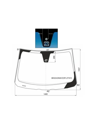 Стекло лобовое (Датчик дождя Молдинг) Volvo C30 06-13  S40 04-12  V50 03-12