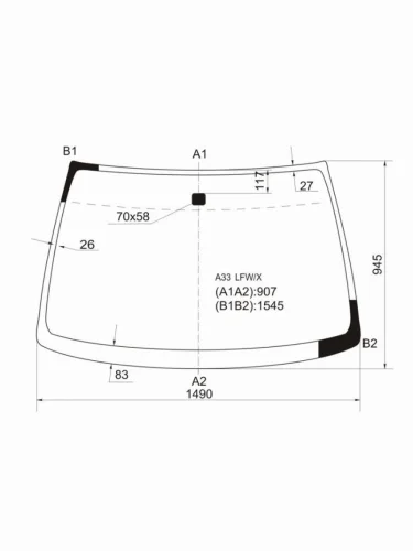Стекло лобовое Infiniti I30 99-04  I35 99-04  Nissan Cefiro 98-03  Maxima 00-06
