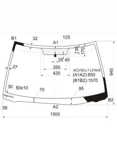 Стекло лобовое Toyota Camry (XV30) 01-06  Camry UAEUSA 01-06