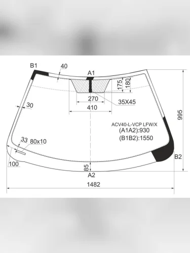 Стекло лобовое Toyota Camry (XV40) 06-11  Aurion 06-12  Camry UAEUSA 06-11
