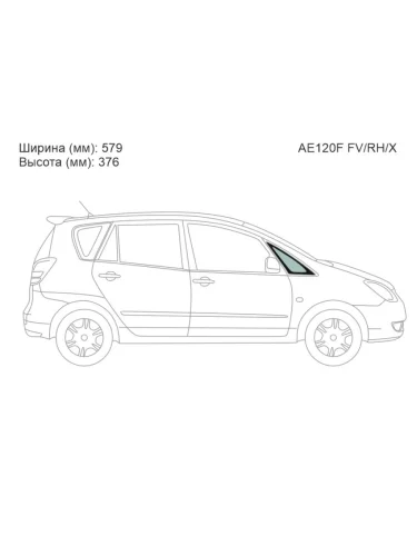 Стекло форточки (Спереди Справа Цвет зеленый) Toyota Corolla Spacio (E120) 01-07