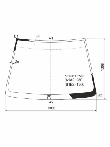 Стекло лобовое Toyota Corolla Spacio (E120) 01-07  Corolla Verso 01-04
