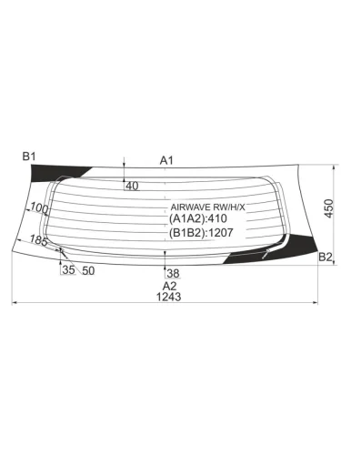 Стекло заднее (Цвет зеленый Обогрев) Honda Airwave 05-10  Partner 06-10