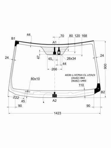 Стекло лобовое (Обогрев щеток Датчик дождя Молдинг) Toyota RAV4 (XA30) 05-13