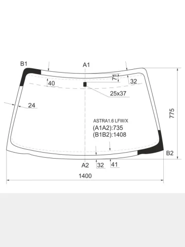 Стекло лобовое Opel Astra 91-98