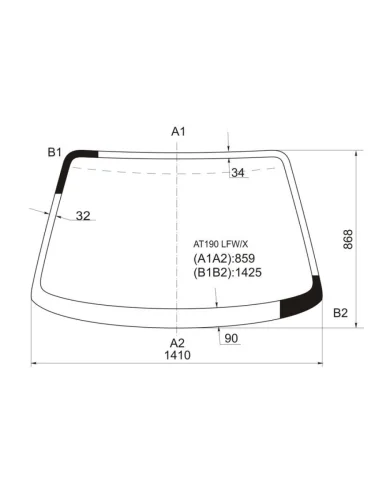 Стекло лобовое Toyota Carina (T190) 92-96