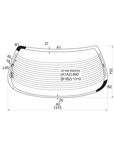 Стекло заднее (Цвет зеленый Обогрев) Toyota Carina (T190) 92-96
