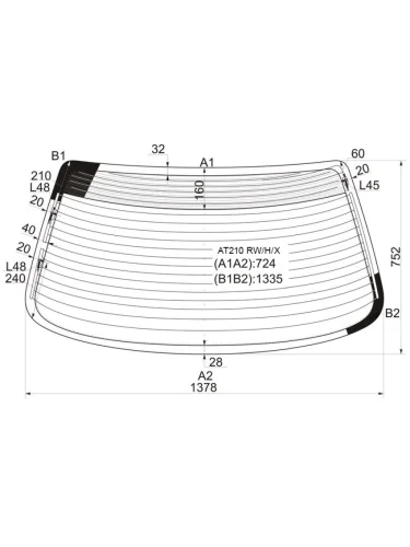 Стекло заднее (Цвет зеленый Обогрев Антенна) Toyota Carina (T210) 96-01