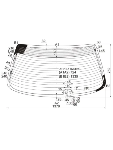 Стекло заднее (Цвет зеленый Обогрев Антенна) Toyota Carina (T210) 96-01