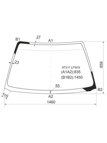Стекло лобовое Toyota Avensis (T220) 97-03  Caldina (T210) 97-02