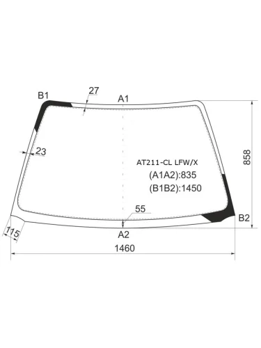Стекло лобовое Toyota Avensis (T220) 97-03  Caldina (T210) 97-02