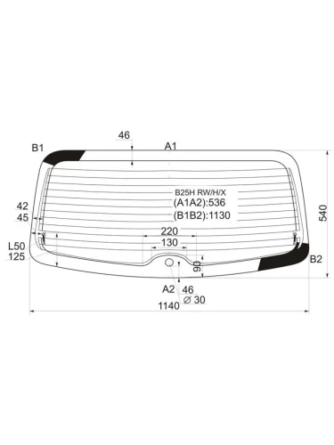 Стекло заднее (Цвет зеленый Обогрев 5D WGN) Mazda 323 98-03  Familia S-Wagon 98-04  Protеgе 98-0