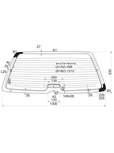Стекло заднее (Цвет зеленый Обогрев Антенна) Volkswagen Passat 88-97