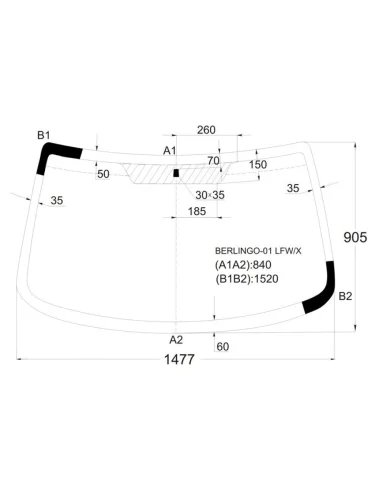 Стекло лобовое Citroen Berlingo 96-12  Peugeot Partner 96-12