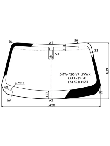 Стекло лобовое BMW 1-Series 11-19  2-Series 14-
