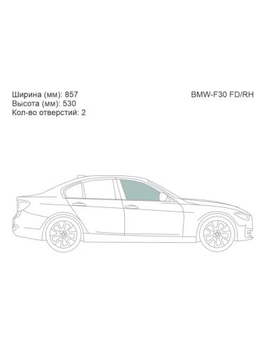 Стекло боковое опускное (Спереди Справа Цвет зеленый) BMW 3-Series 11-19