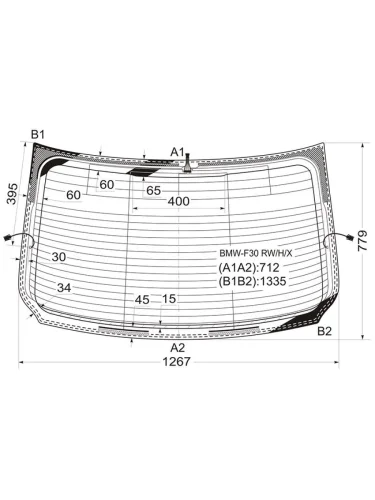 Стекло заднее (Цвет зеленый Обогрев Антенна) BMW 3-Series 11-19