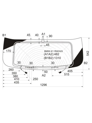 Стекло заднее (Цвет зеленый Обогрев Антенна) BMW X1 09-15