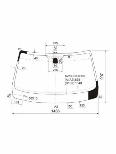 Стекло лобовое BMW X1 09-15