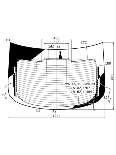 Стекло заднее (Цвет зеленый Обогрев Антенна) BMW X6 14-20