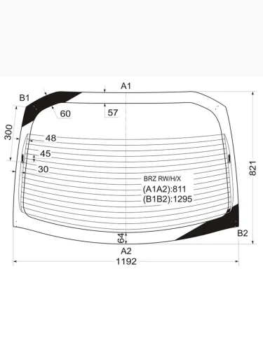 Стекло заднее (Цвет зеленый Обогрев) Subaru BRZ 12-  Toyota GT 86 12-21