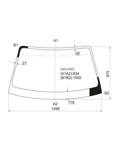 Стекло лобовое Nissan Laurel 97-02  Leopard 92-96