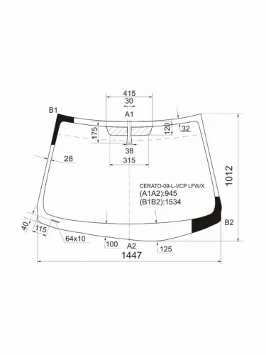 Стекло лобовое Kia Cerato 08-13  Forte 08-13