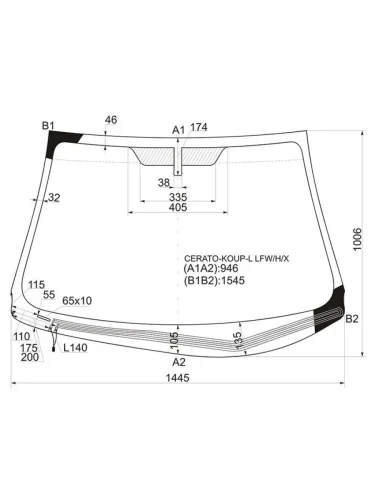 Стекло лобовое (Обогрев щеток) Kia Cerato 08-13  Forte 08-13