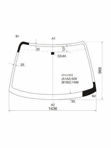 Стекло лобовое Honda Accord 97-03  Torneo 97-02  Isuzu Aska 97-01