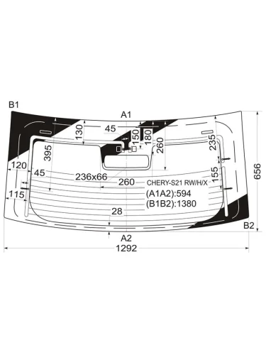 Стекло заднее (Цвет зеленый Обогрев) Chery QQ6 S21 06-11