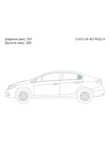 Стекло форточки (Сзади Слева Цвет зеленый) Honda Civic 11-17