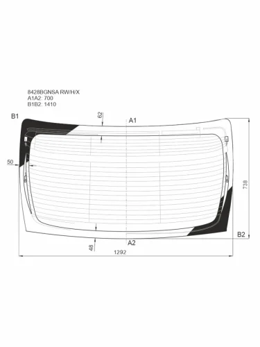 Стекло заднее (Цвет зеленый Обогрев Антенна) Toyota Camry (XV70) 17-23  Camry UAEUSA 17-24