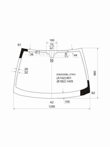 Стекло лобовое Opel Corsa 00-06
