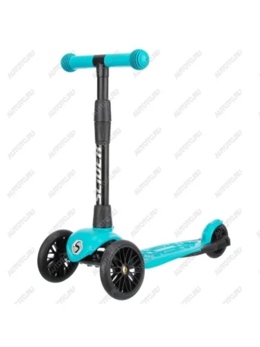 Самокат 3-х колесный (колесо 125мм) до 50кг пластикалюминий морской волны SLIDER