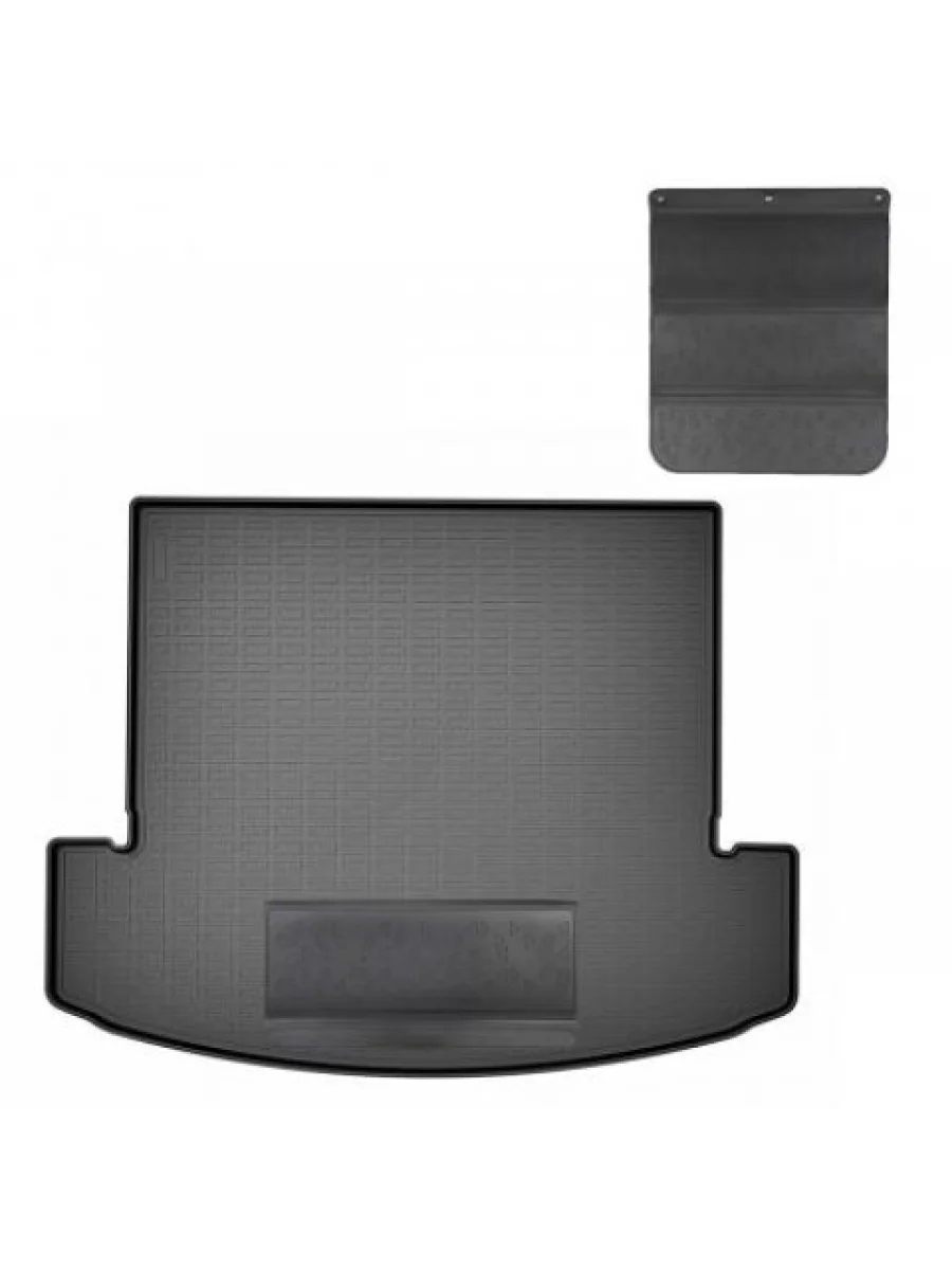 Коврики в багажное отделение с защитным фартуком (7 мест) Norplast Unidec Hyundai Santa Fe 5 MX5 (2022-2025) (черный)  в Перми Пермском крае
