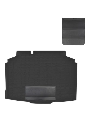 Коврики в багажное отделение с защитным фартуком Norplast Unidec (черный) Skoda Fabia  4 Mk4 (2021-2025) хэтчбэк 5 дв.