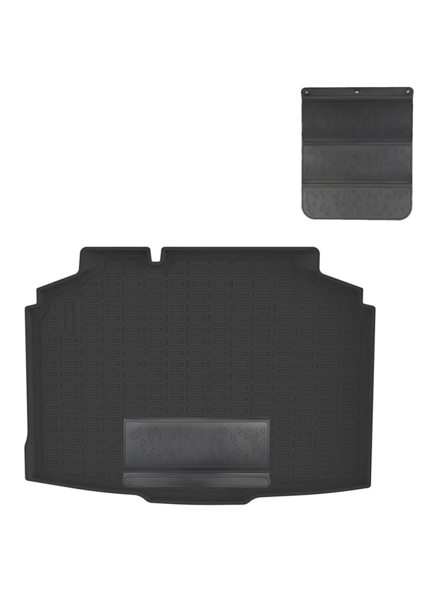 Коврики в багажное отделение с защитным фартуком Norplast Unidec  Skoda Fabia (2021-2025) 4 Mk4 (черный)  в Самаре Самарской области