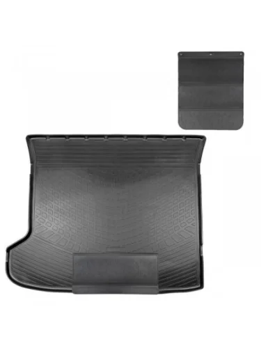 Коврик в багажное отделение с защитным фартуком Norplast Unidec (черный) KIA EV6 1 CV дорестайлинг (2021-2024)