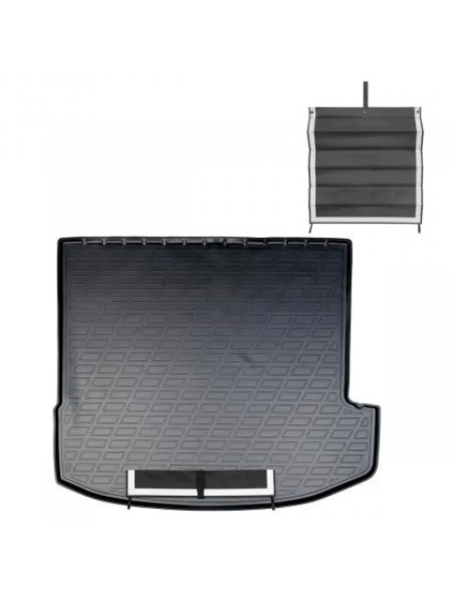 Коврик багажника текстильным фартуком (сложенный 3 ряд) Unidec Dong Feng DFSK ix7 рестайлинг (2023-2025) (черный)  в Перми Пермском крае