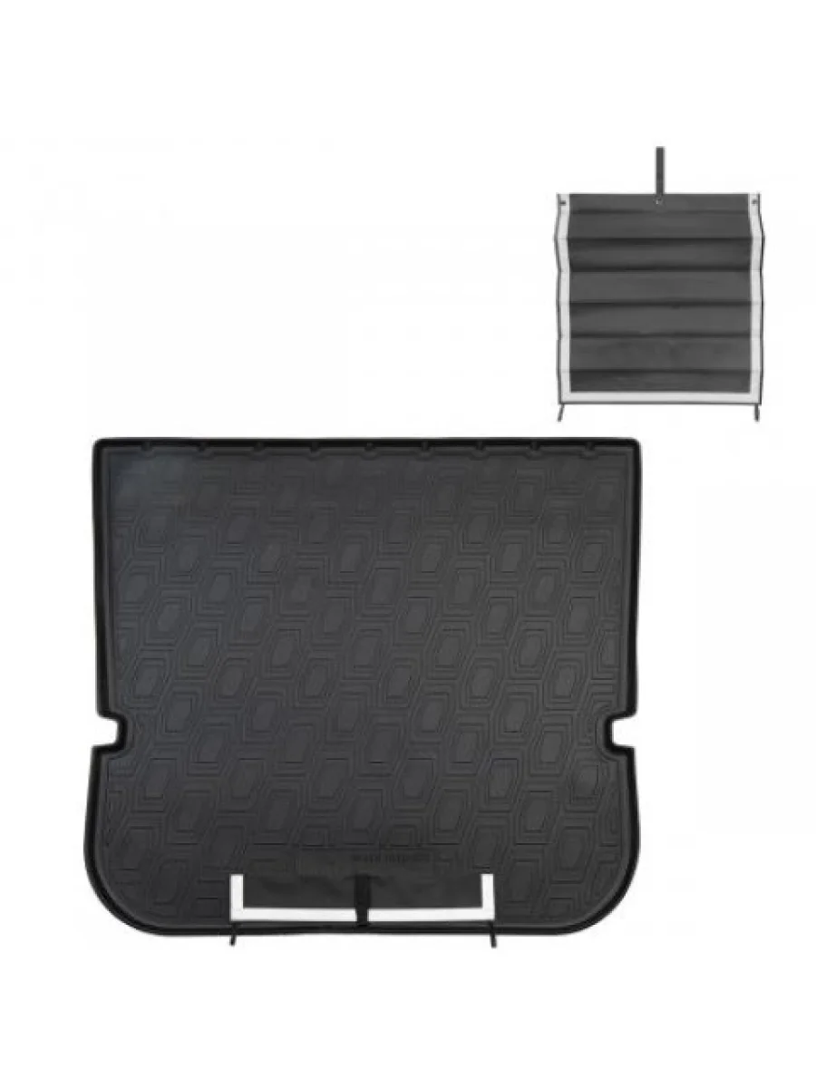 Коврик в багажное отделение с текстильным фартуком (7 мест) (сложенный 3 ряд) Norplast Unidec SWM G05 PRO рестайлинг (2022-2025) (черный)  в Самаре Самарской области